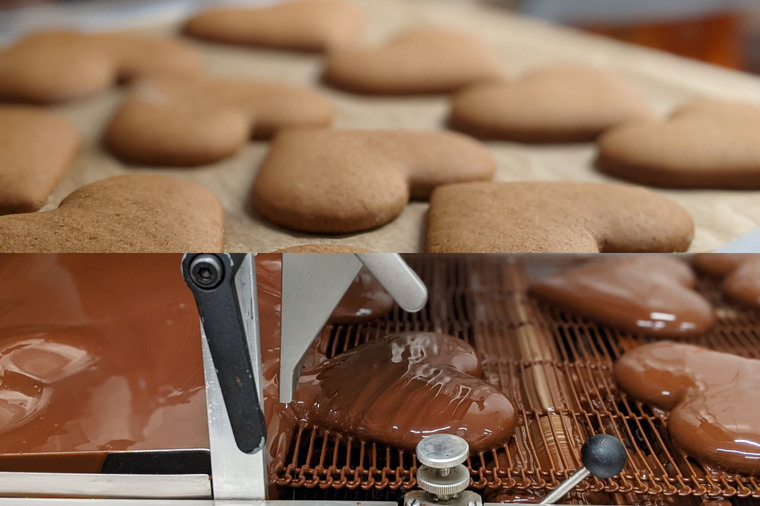 Schokolieren der Lebkuchen
